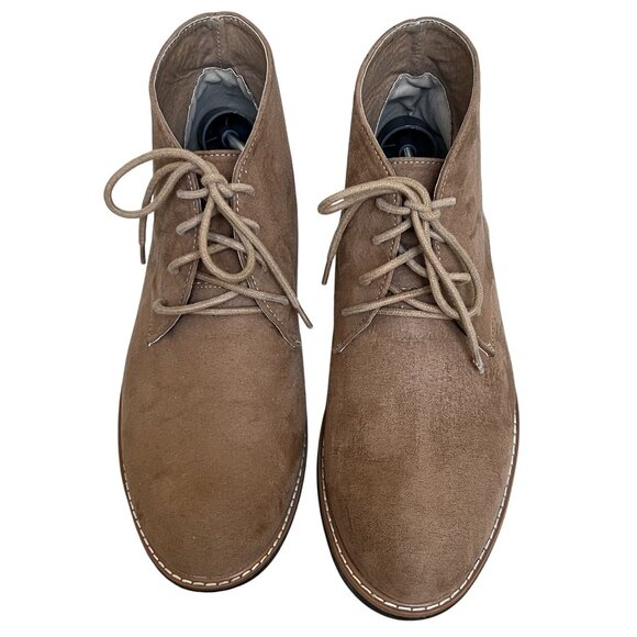 Old Navy Mens 11 Suede Chukka Boots Tan Y2K Ankle Lace Up Comfort Shoe Timeless - Picture 3 of 11
